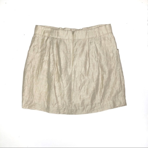 J. Crew Paperbag Waist Beige Mini Skirt 4 - Picture 4 of 5